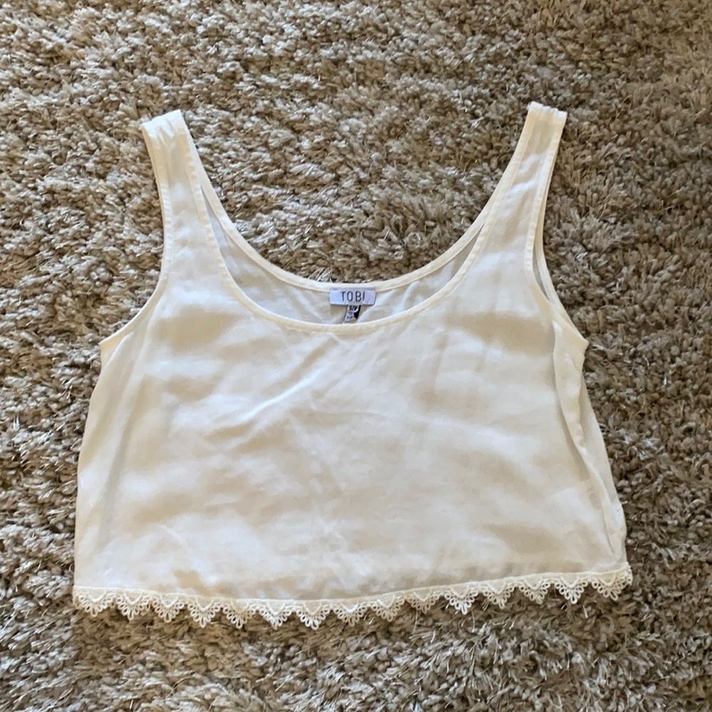 Toni size small white crop top